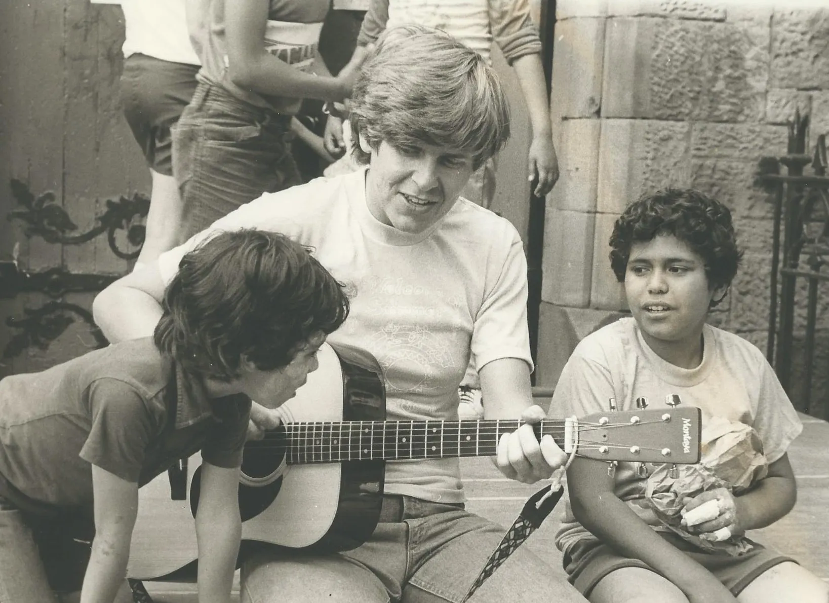 Children in music tent